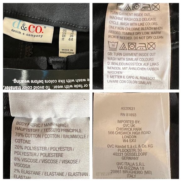 NWT D & Co. Women's Black Straight-Leg Jeans Size 6 Goth - Picture 7 of 11